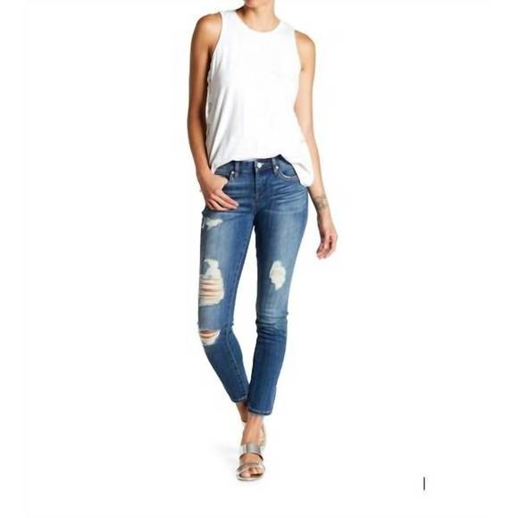 NEW BLANKNYC reade classic skinny distressed ankle jean in blue - Picture 3 of 3